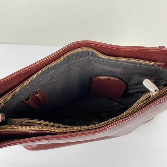 Dorsa Red‎ Brown Leather Shoulder Bag Purse 12 x 8 - Picture 9 of 10
